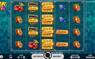The Fruit Spin slot game at the Caesars Palace WV casino