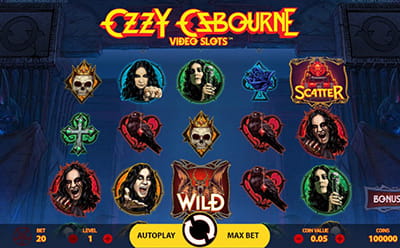 The Ozzy Osbourne slot game at Caesars WV casino